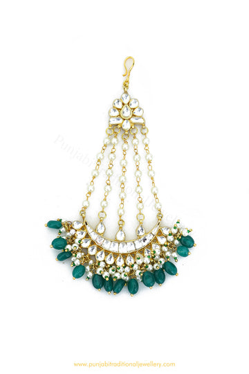 Gold Finished Emerald Kundan Passa By PTJ Exclusive